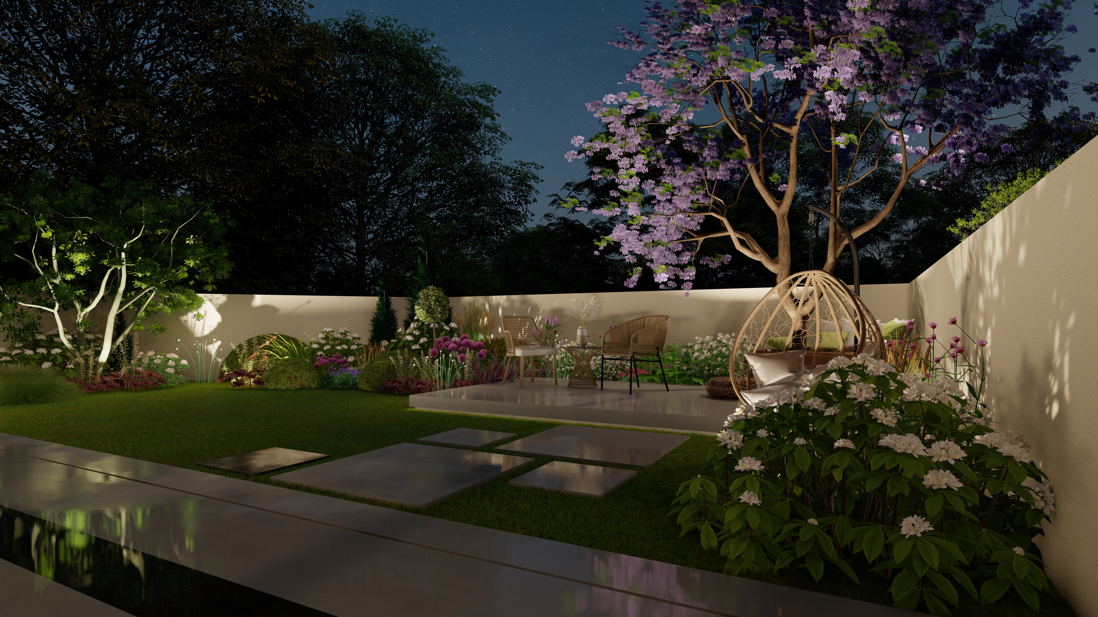 300平私家庭院花园改造,郊区300平花园改造