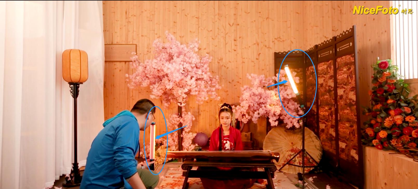 汉服夜间拍摄便携补光灯,汉服圆圈补光灯