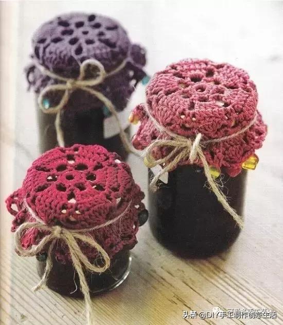 旧瓶子改花瓶套的钩法,旧玻璃瓶编织教程