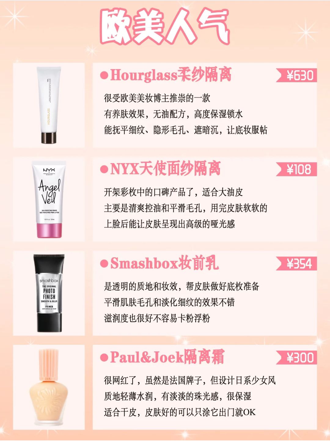 32款隔离霜妆前乳测评功课大合集!适合自己的才是Zui好的