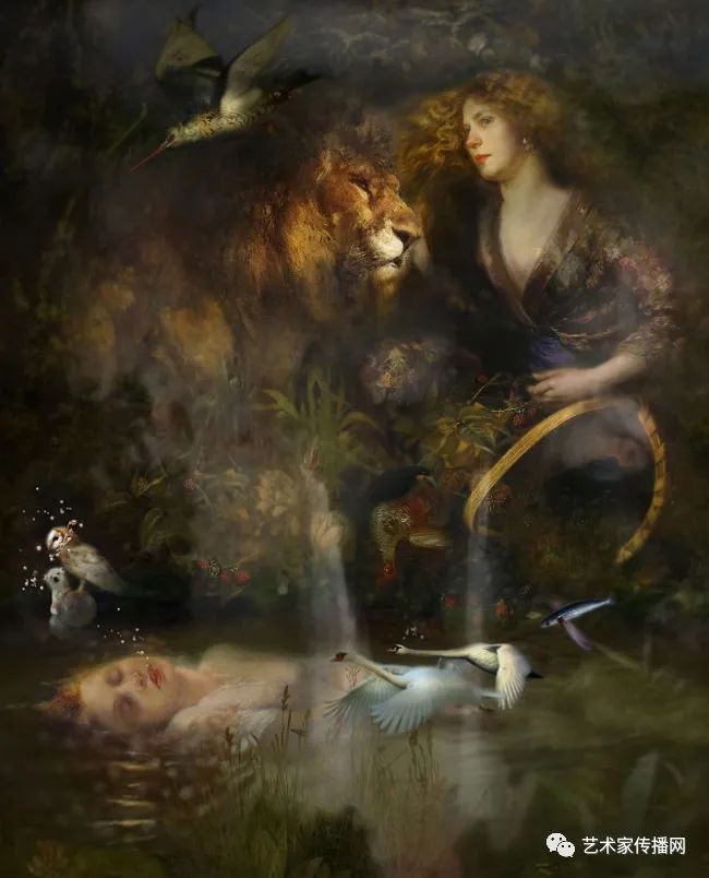 梦幻油画少女唯美图片,梦幻少女绘画图片