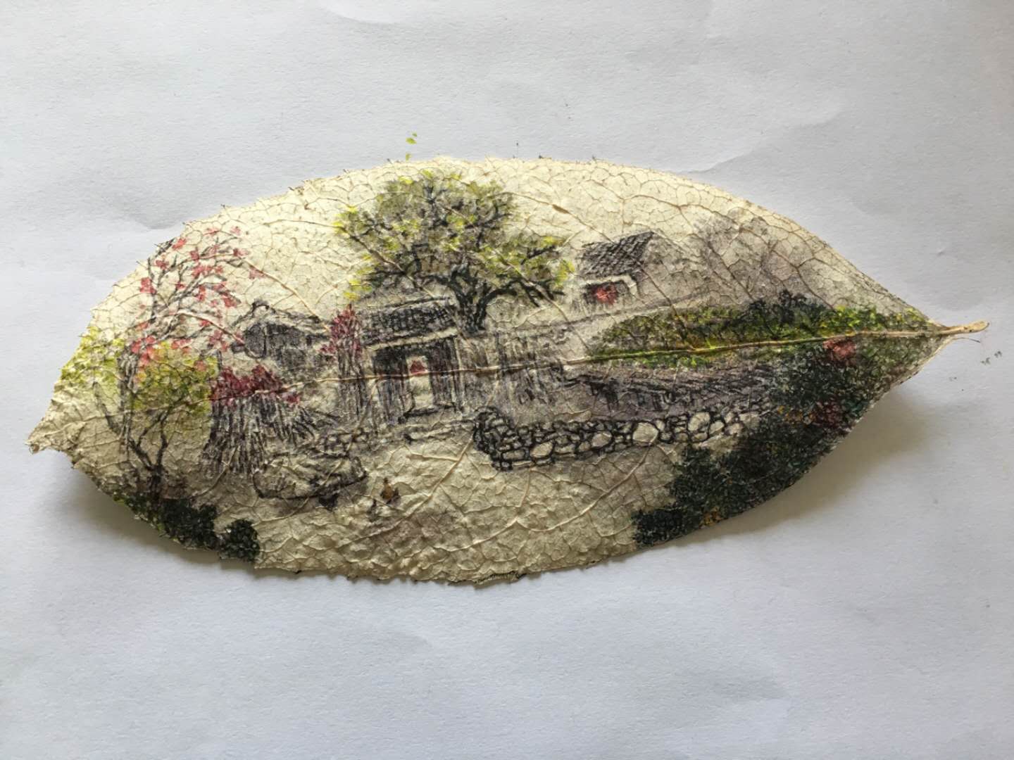 叶脉画黄石唯一创作者,资中非物质文化遗产叶脉画