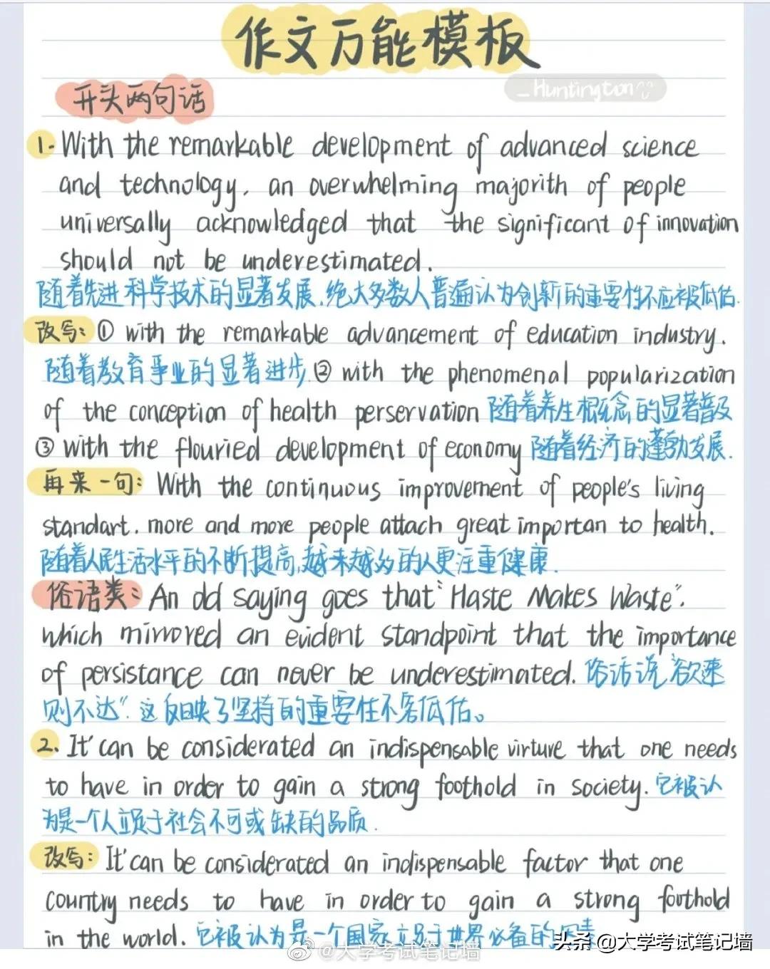 英语四六级作文万能套用,最新英语四六级作文万能模板