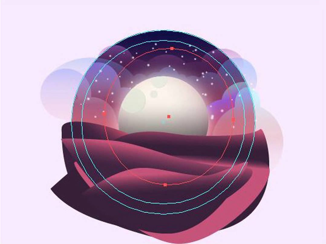 ai绘制梦幻星球,ai教程制作几何图