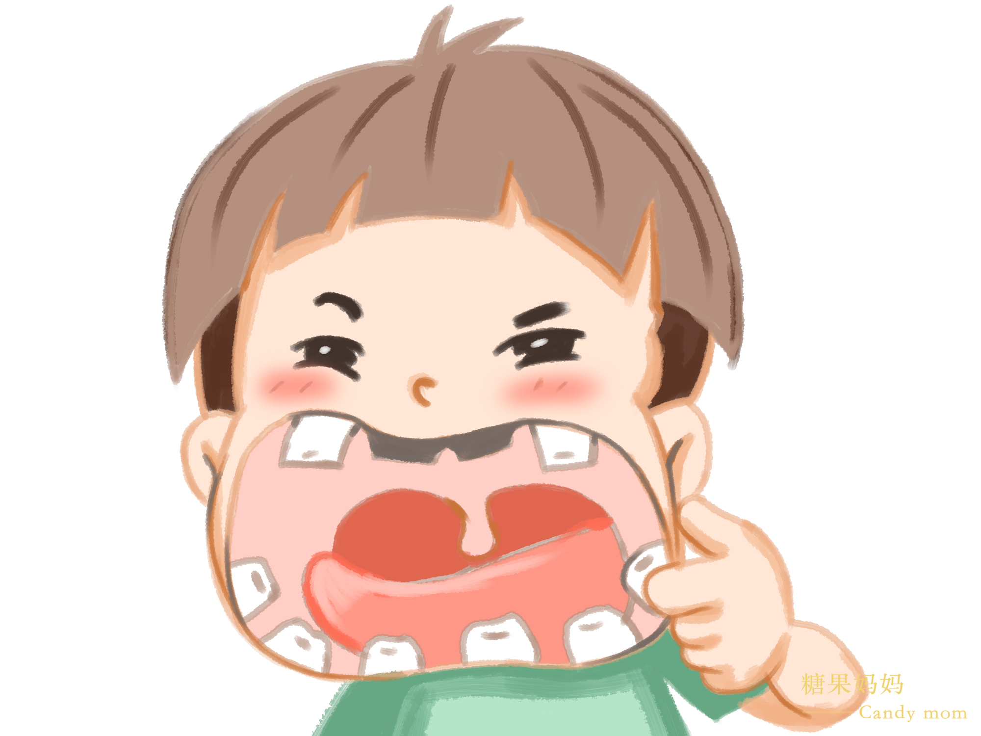 宝宝开始蛀牙是怎么回事,宝宝吃糖长蛀牙了怎么办