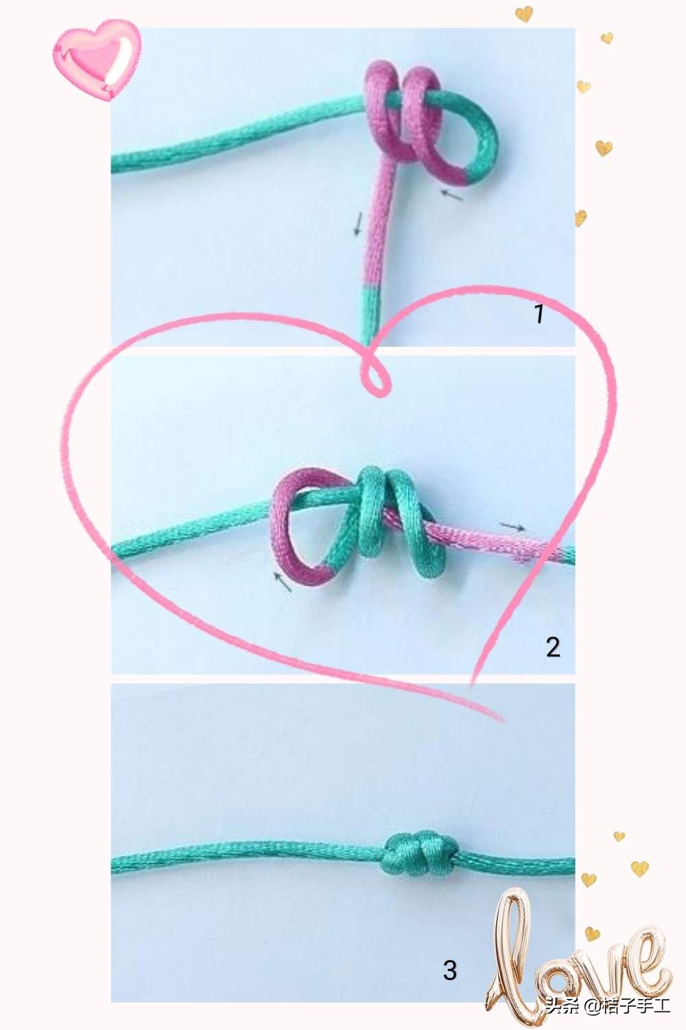 银饰弯管手链教程,足银双孔手链穿绳教程