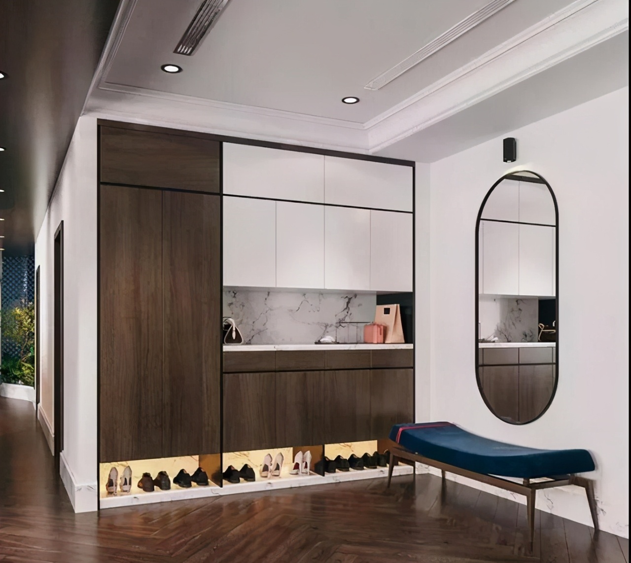 门左右两边没墙怎样做入户鞋柜,入户门左右两侧无墙体如何做鞋柜