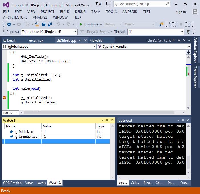 使用VisualGDB开发KeilMDK-ARM项目