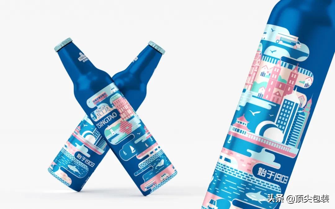 青岛啤酒醉美青岛礼盒,青岛啤酒的产品包装设计