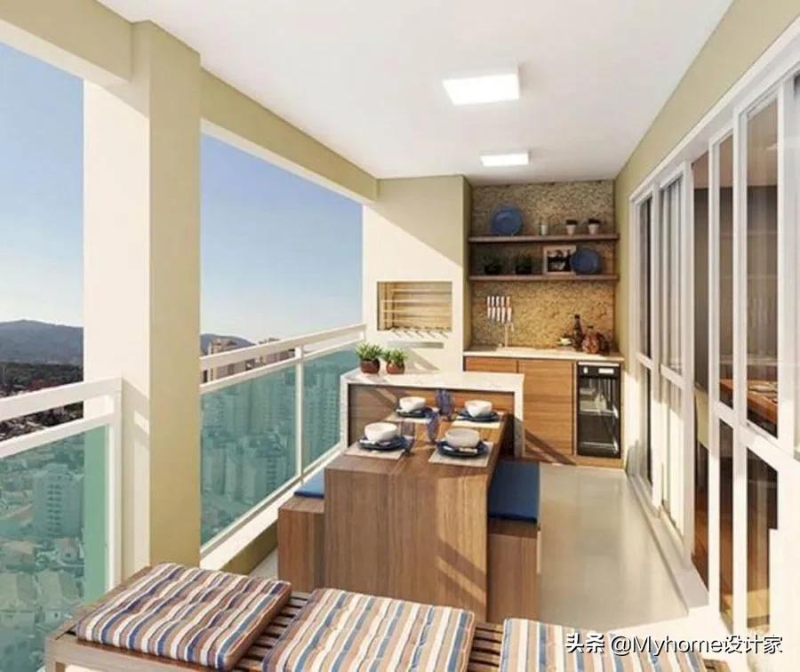 设计师家高颜值阳台极简设计,不靠墙大阳台怎么设计