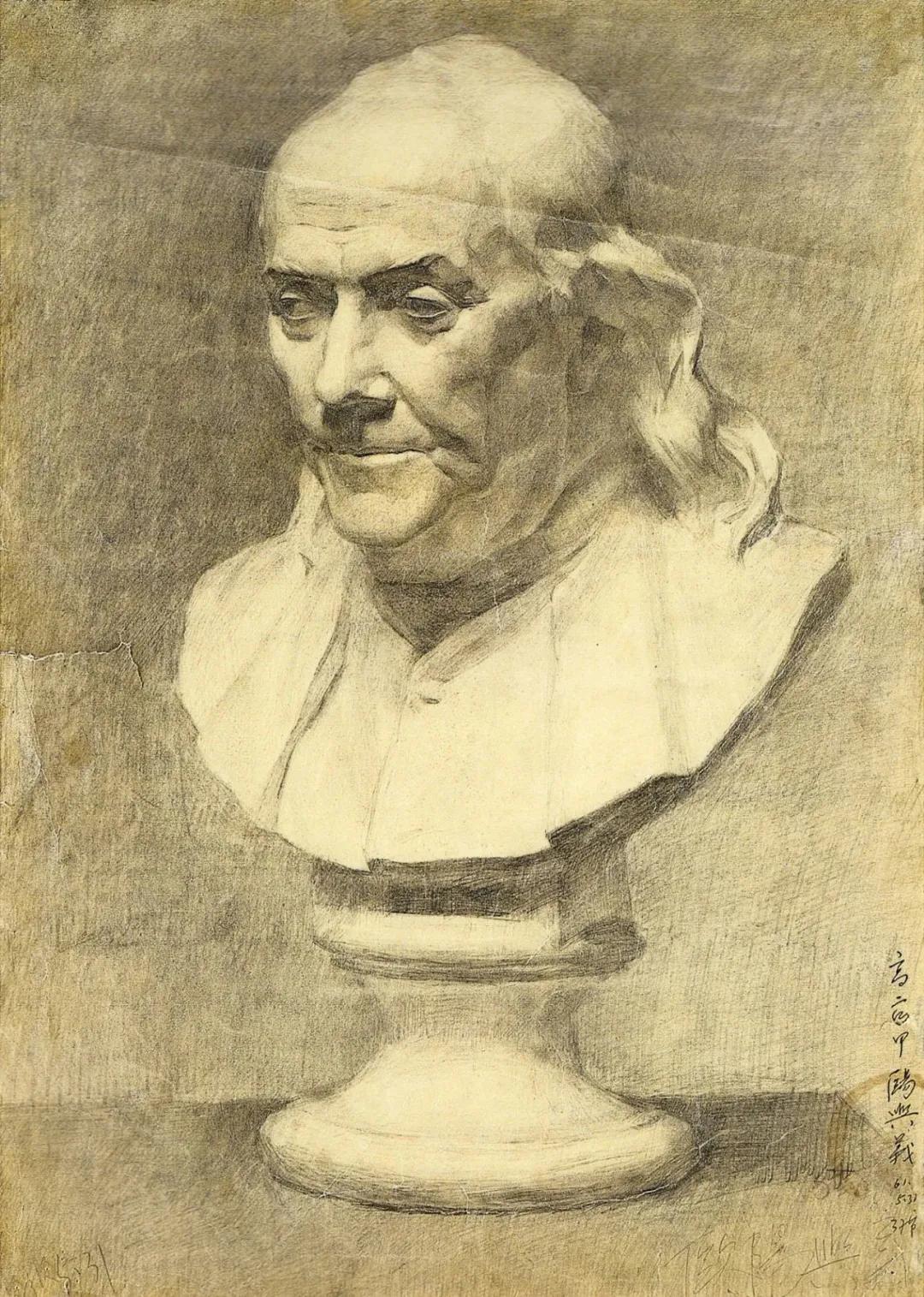 素描石膏像大师作品,石膏像名师