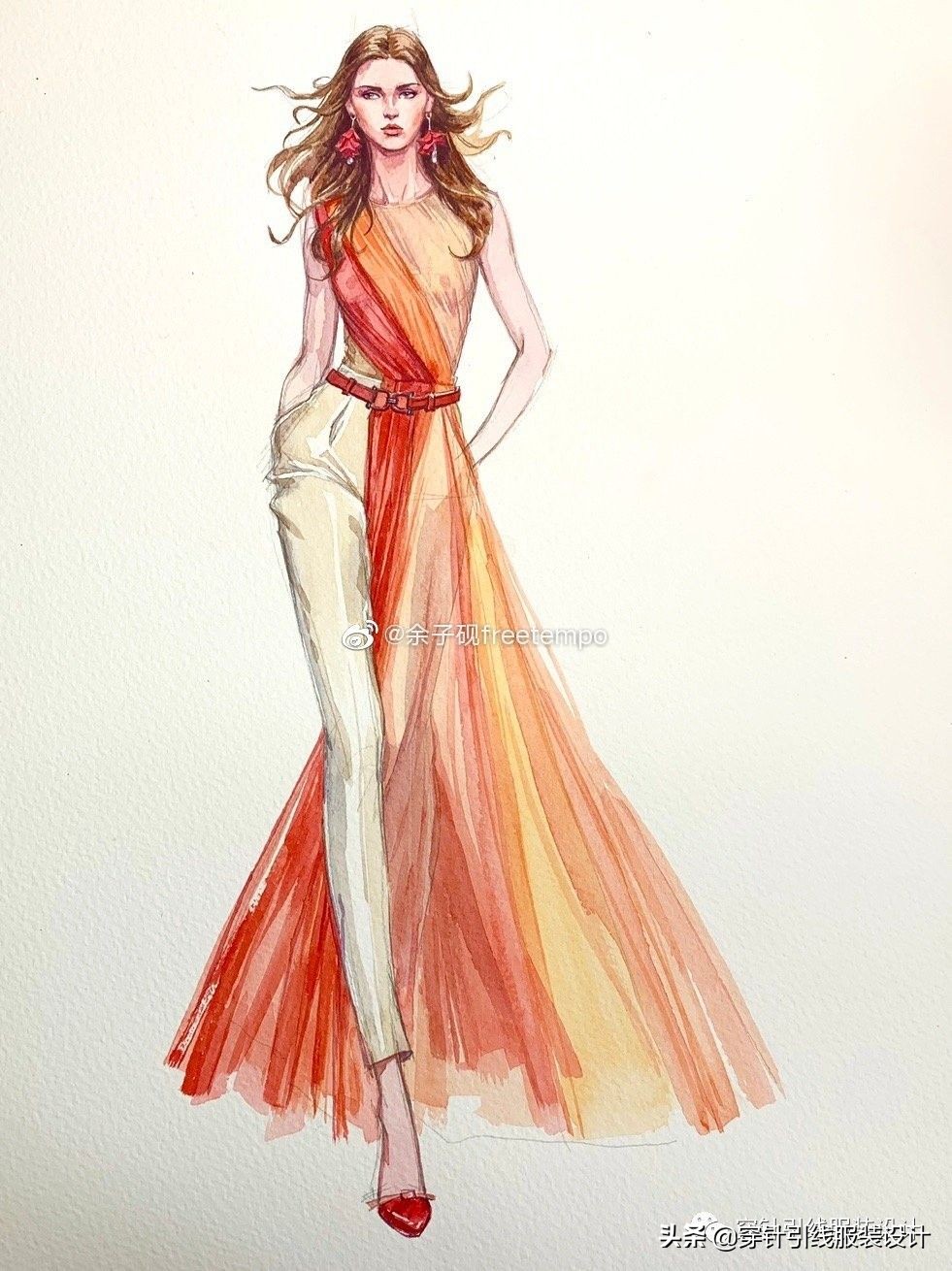 礼服服装效果图手绘,西装手绘服装效果图