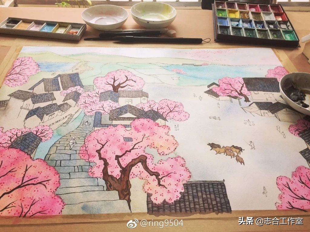 烧钱水粉画,水彩颜料省钱