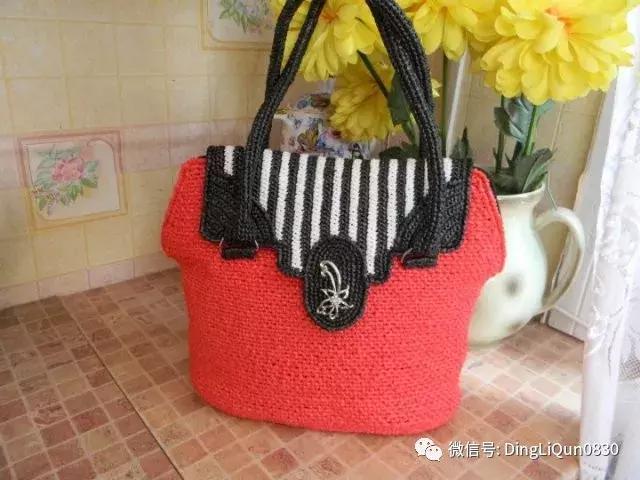 塑料袋编拖鞋,毛线编织浴花袋