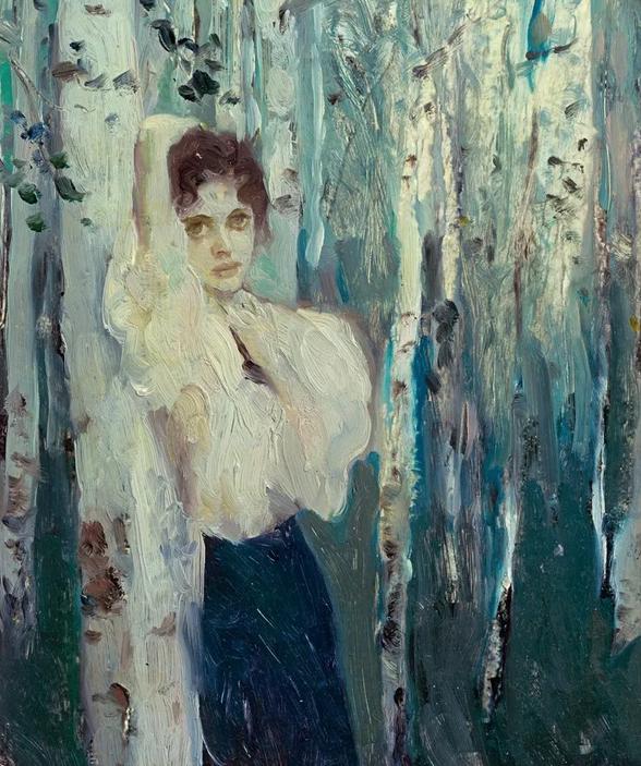 油画家何多苓作品选,1986年当代油画四人展何多苓