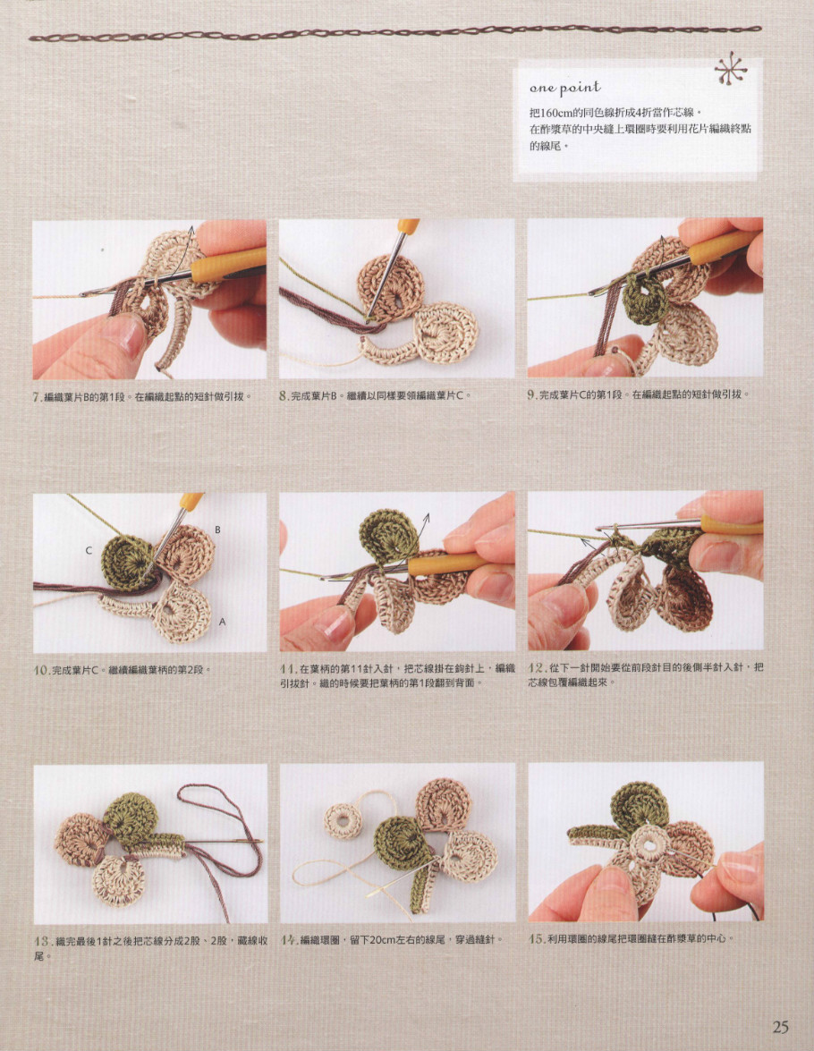 多重花样结合的爱尔兰钩花手提包