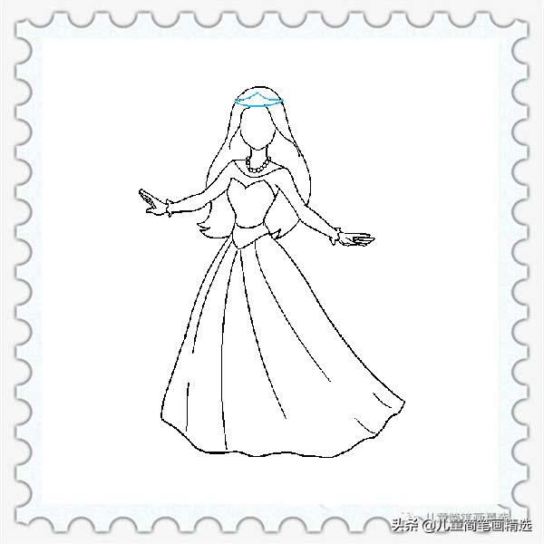 儿童简笔画美丽的公主简单又漂亮,儿童简笔画简单又好看的公主