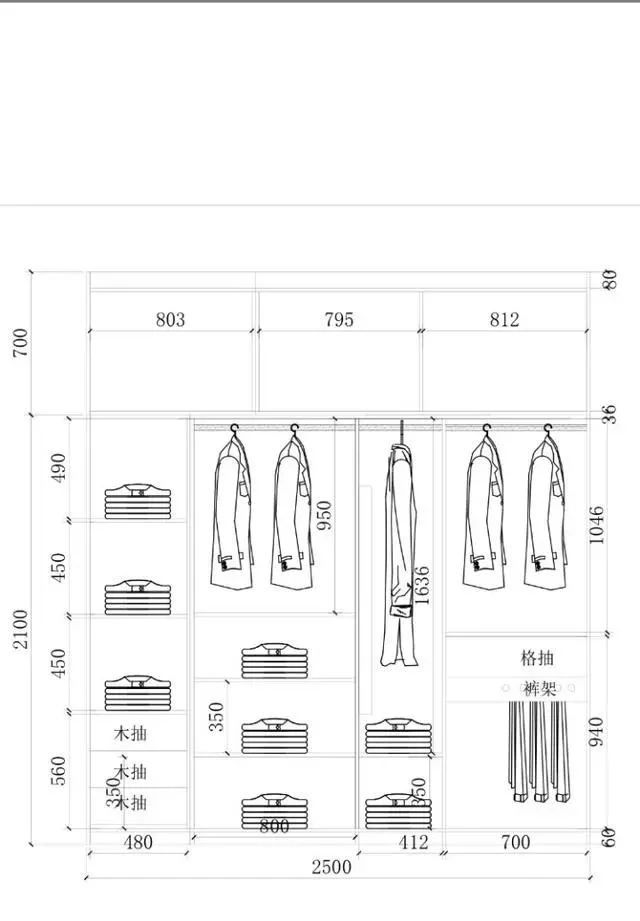 零基础怎样出衣柜结构图,各种尺寸衣柜布局尺寸图