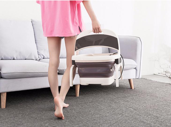可加热足浴盆可折叠,折叠足浴按摩加热洗脚盆