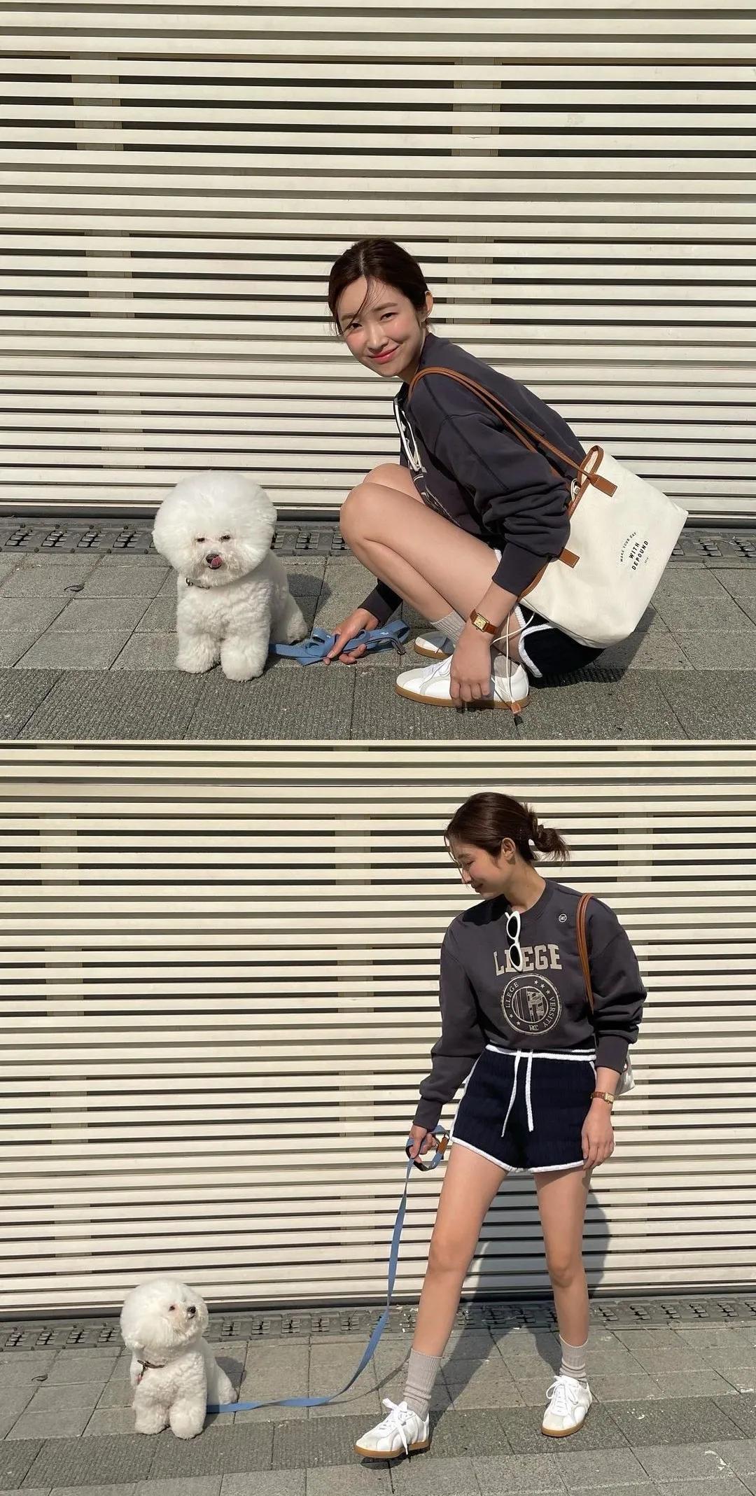 德训鞋奶油蓝白,白百何黑色德训鞋穿搭