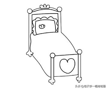 儿童公主床简笔画,简笔画公主床