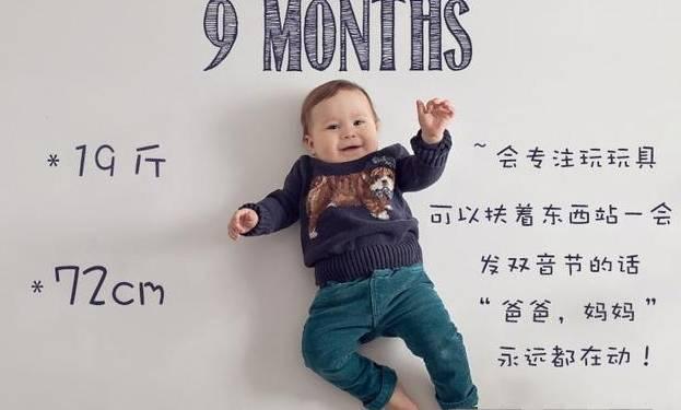 宝宝各月龄发育图,12张宝宝照片模板