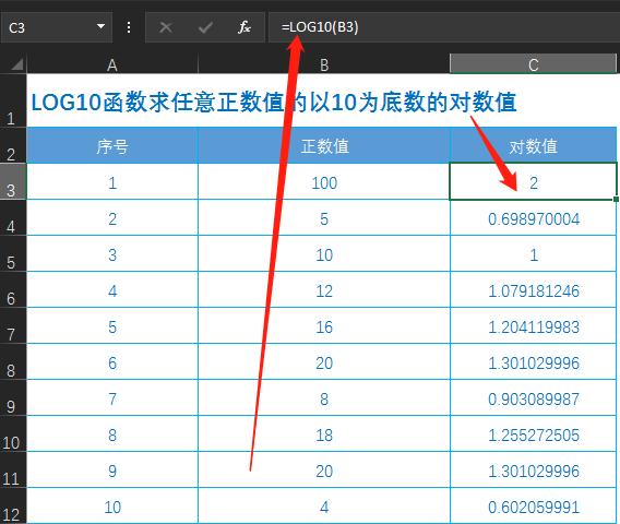 excel如何计算log10的反函数,excel如何添加以10为底的对数函数