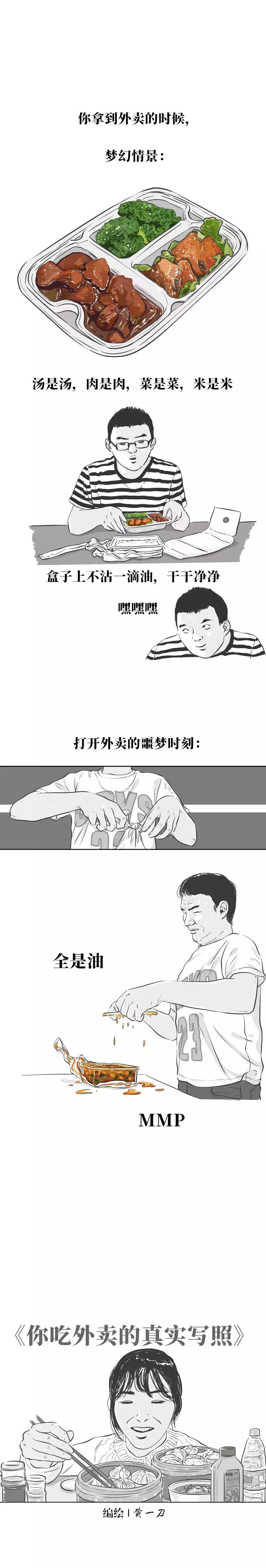吃外卖的真实经历漫画,当代年轻人吃外卖的现状漫画