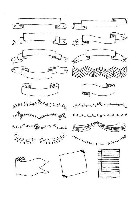 手绘画手账素材,手绘手抄账本