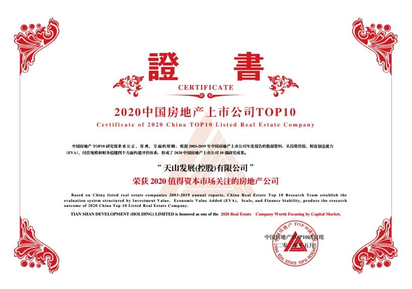 2020年中国地产百强有天山集团吗,天山房地产集团最新状况