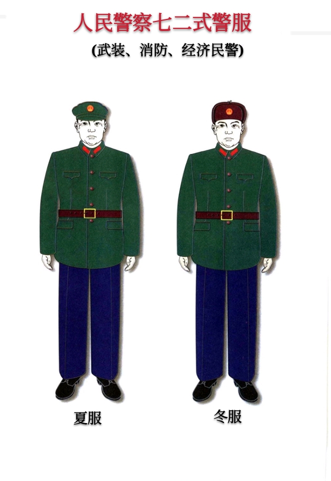 金色盾牌热血铸就人民警察历届警服,二,1972.2-1989.6