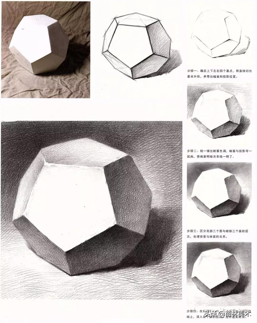 单个几何体图形素描教程,素描单个几何体结构图