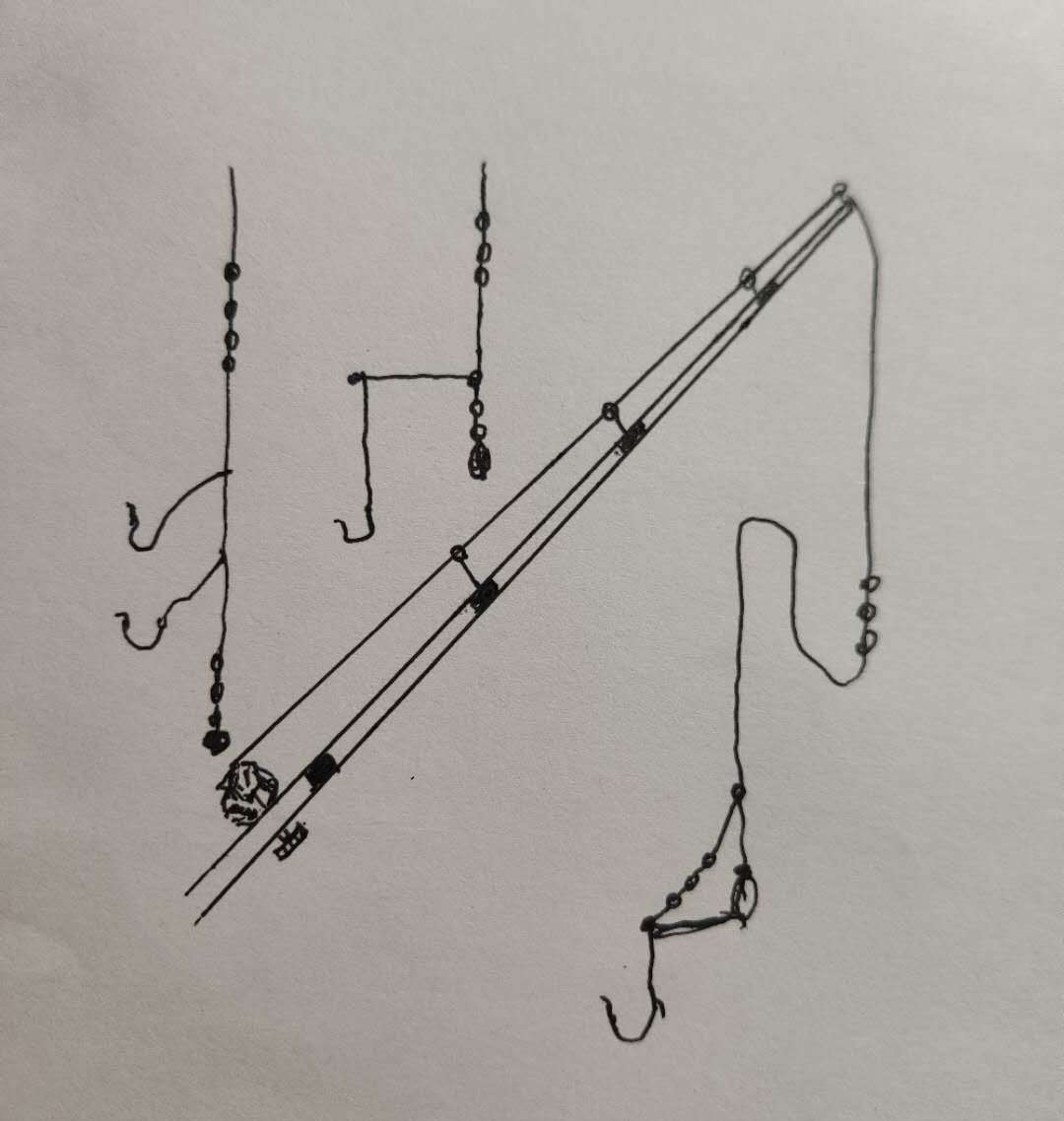 海竿串钩怎么钓最灵活图解,海竿串钩的正确钓浮使用方法