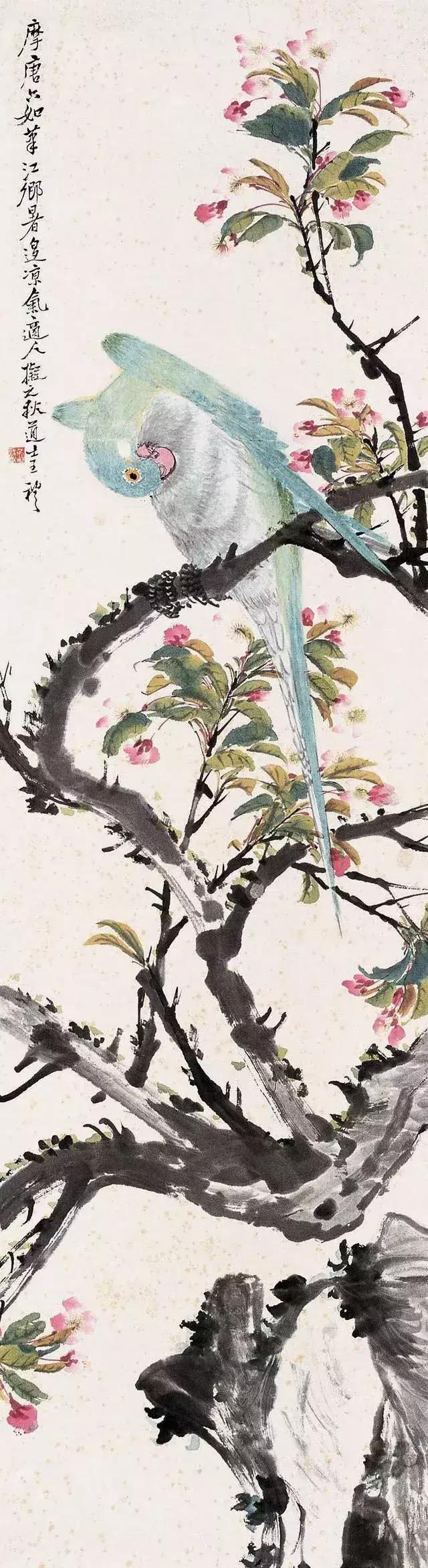 潘天寿100幅花鸟画欣赏,潘天寿花鸟画构图法