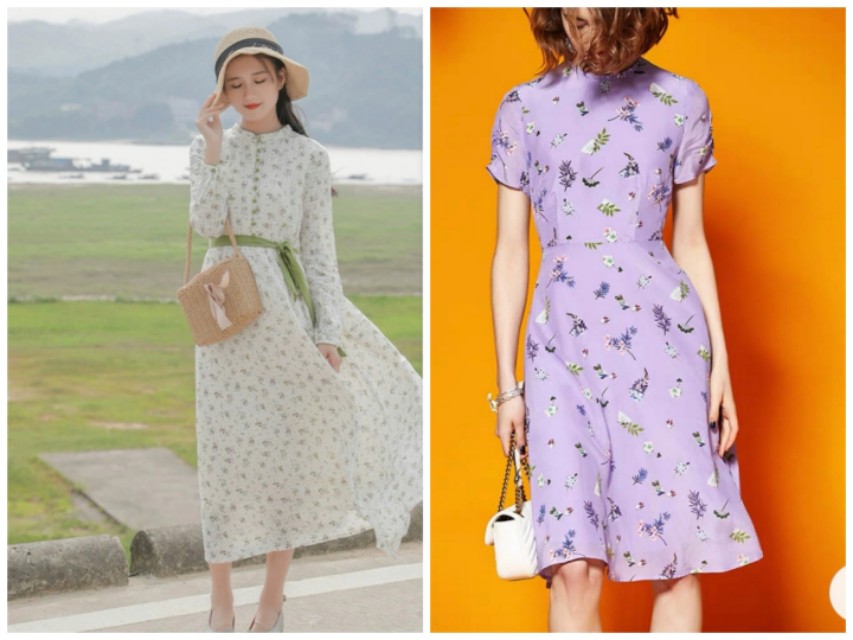 如何把老气的印花裙穿得洋气,印花一些小窍门