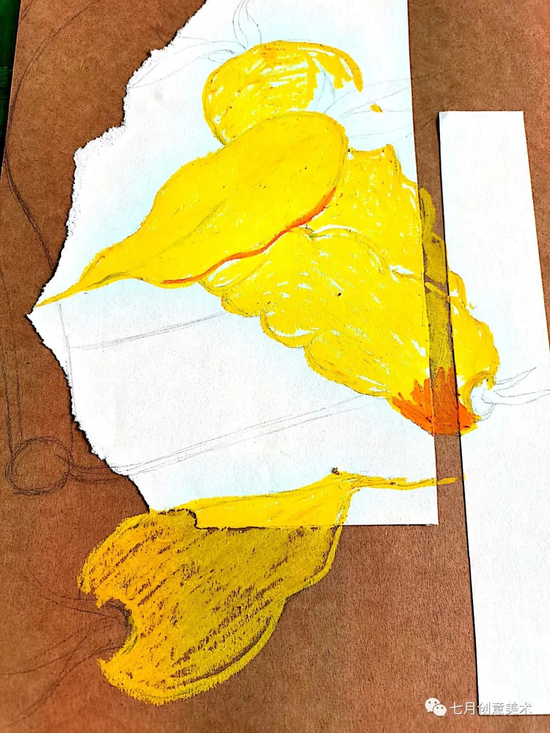 油画棒画胡萝卜写生,油画棒胡萝卜画法