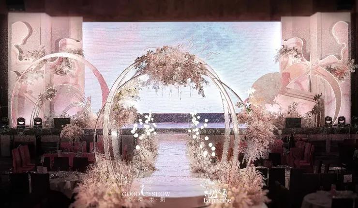 蓝色星空顶婚礼简约风,梦幻婚礼蓝色星辰大海主题风格