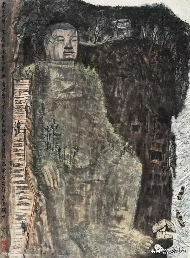 国画山水名家名段欣赏李可染,李可染画逆光山水一绝后附视频