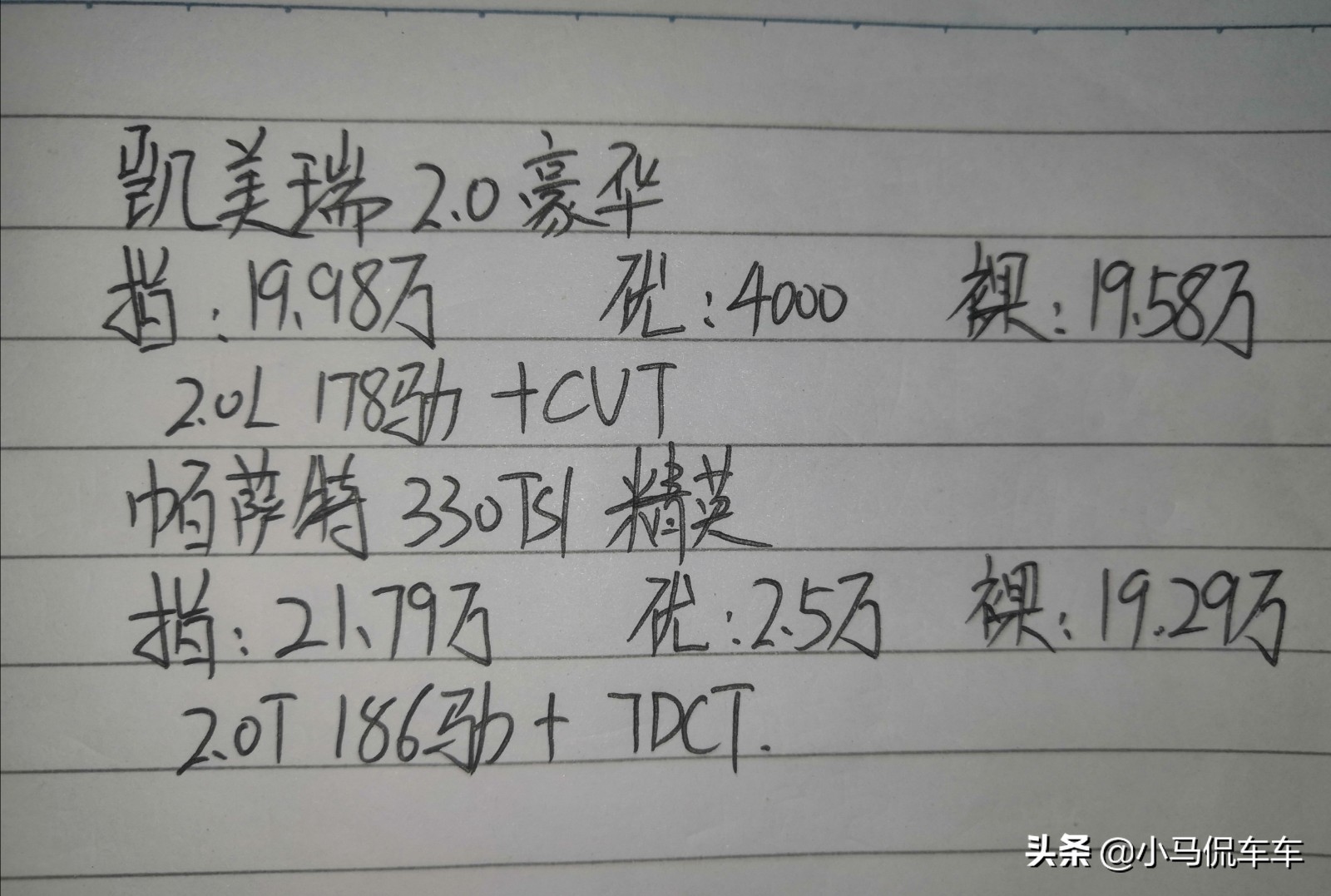 2023款帕萨特330比2.5凯美瑞快多少,帕萨特330精英和凯美瑞2.0豪华