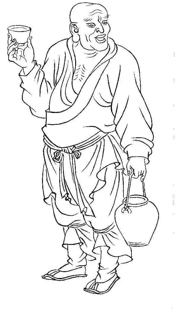 白描罗汉全本,罗汉白描100幅