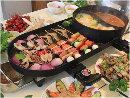 一锅两吃特色火锅,好食代自助烧烤火锅