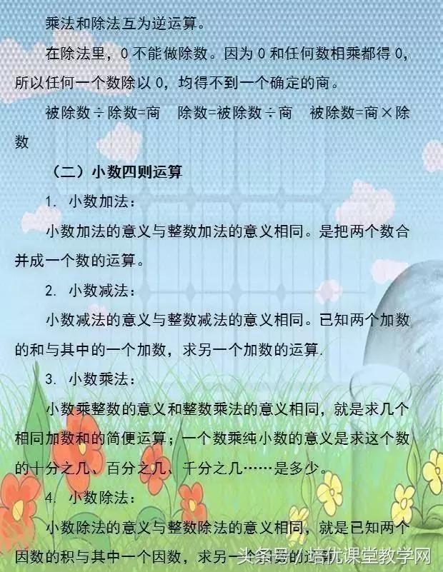 小学数学必背公式完整版,廖老师熬夜整理小学数学公式大全