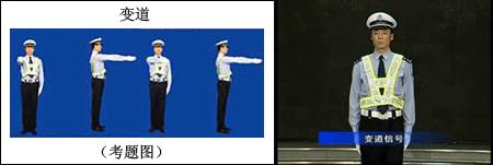 交警左转弯信号手势示范图解,科目二交警手势图解