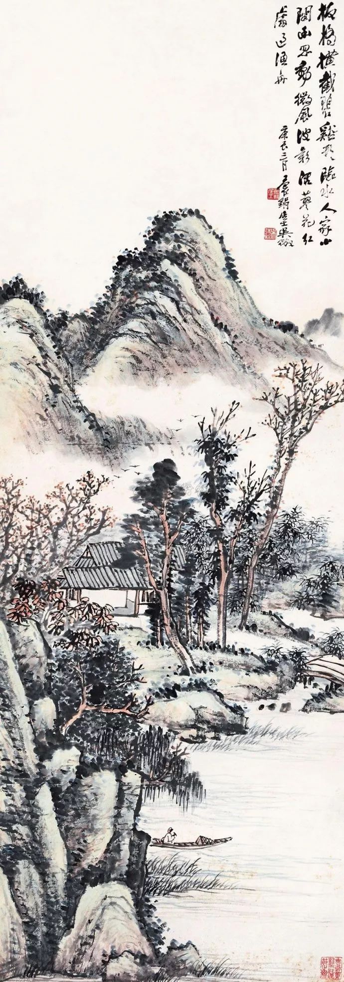 写意山水花鸟画精品欣赏,吴待秋山水画精品欣赏图文