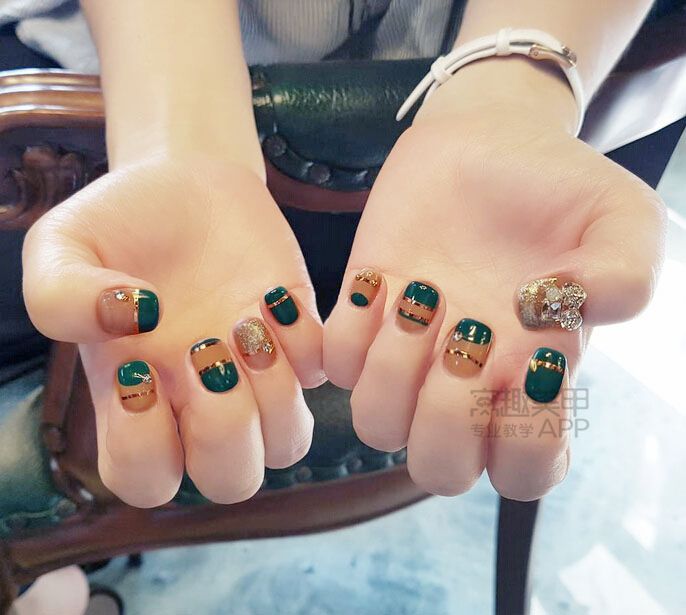 脏橘色美甲,one推荐美甲