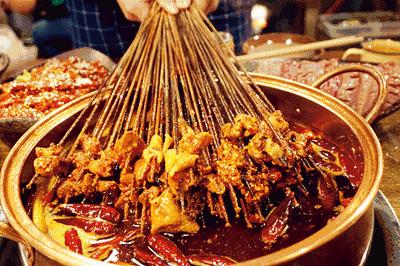 西安蜀儿郎鲜牛肉串串,西安最正宗的红旗串串