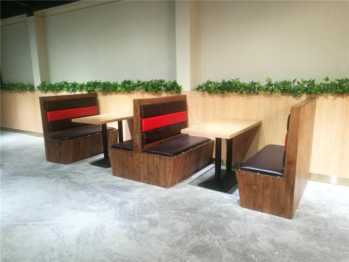 防腐木卡座沙发制作,餐厅卡座沙发极简