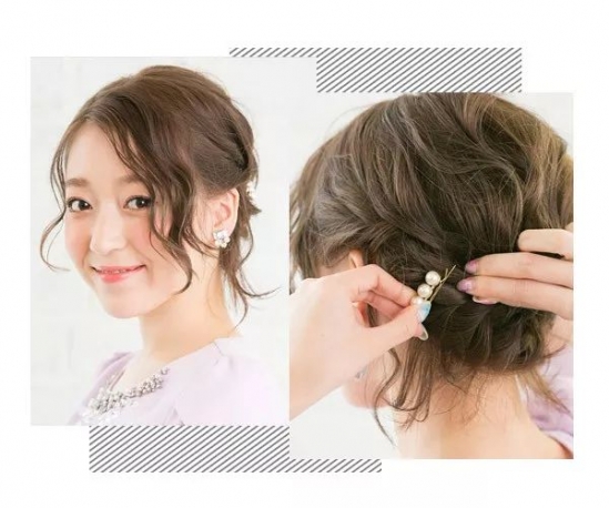 短发盘发简单好看教学视频,短发女生扎短发三股辫教程