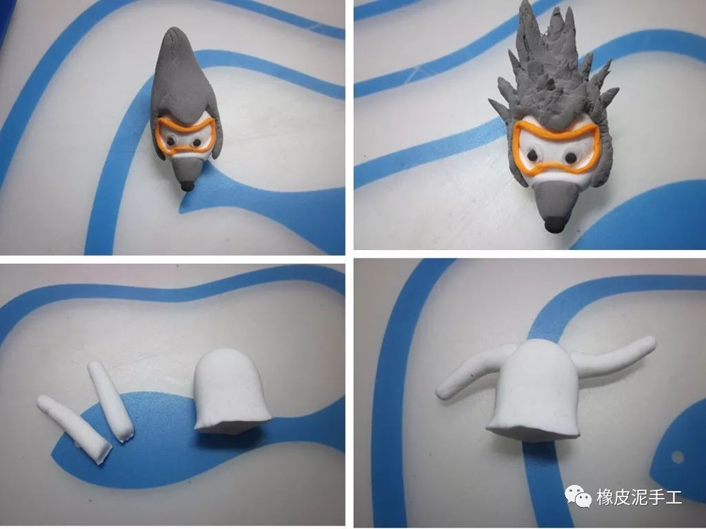 手工橡皮泥制作狼,橡皮泥狼的做法