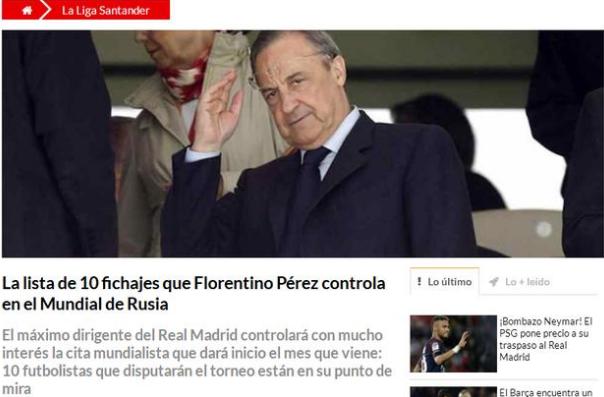 曝皇马世界杯重点10考察名单流出内马尔领衔两神锋竟不在内？